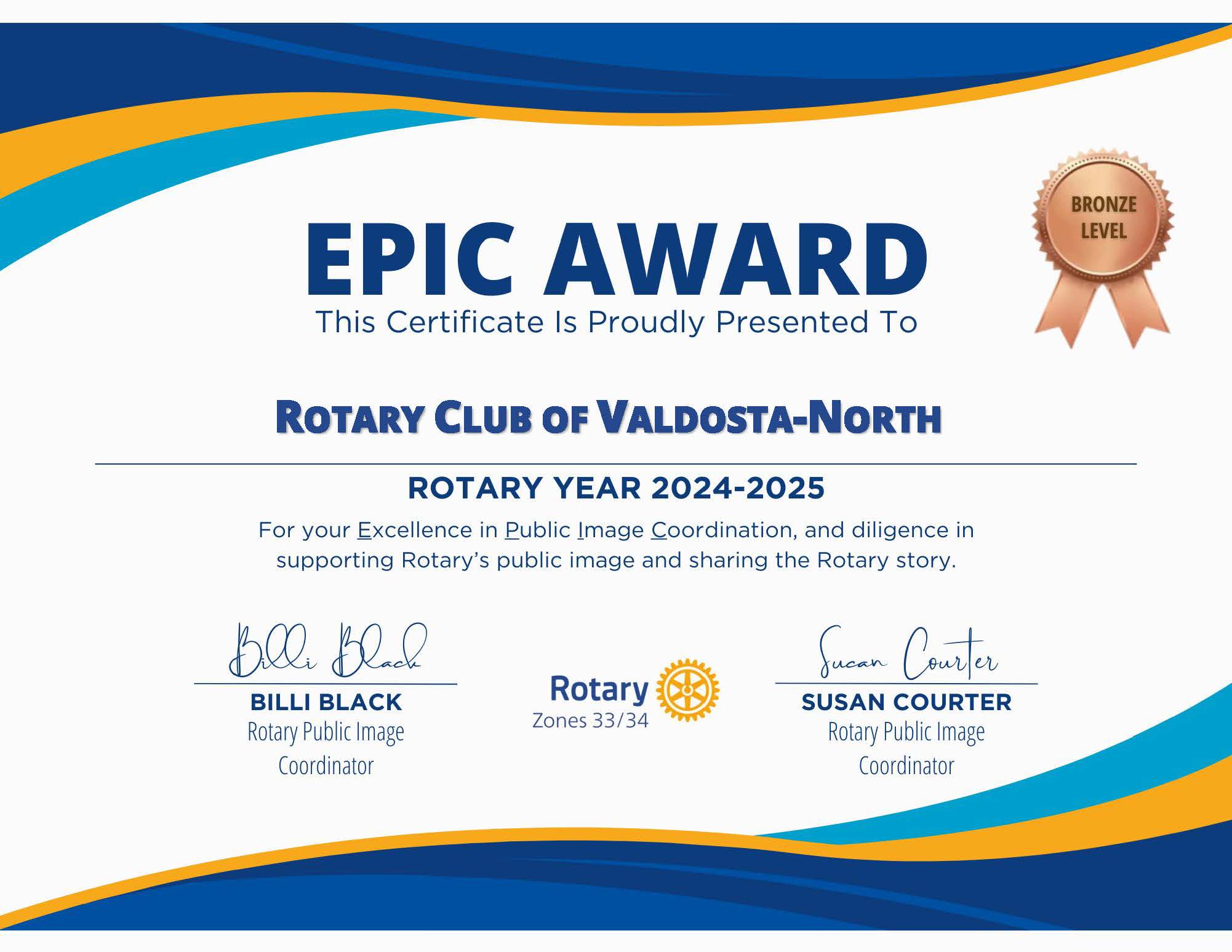Epic Award for Valdosta-North