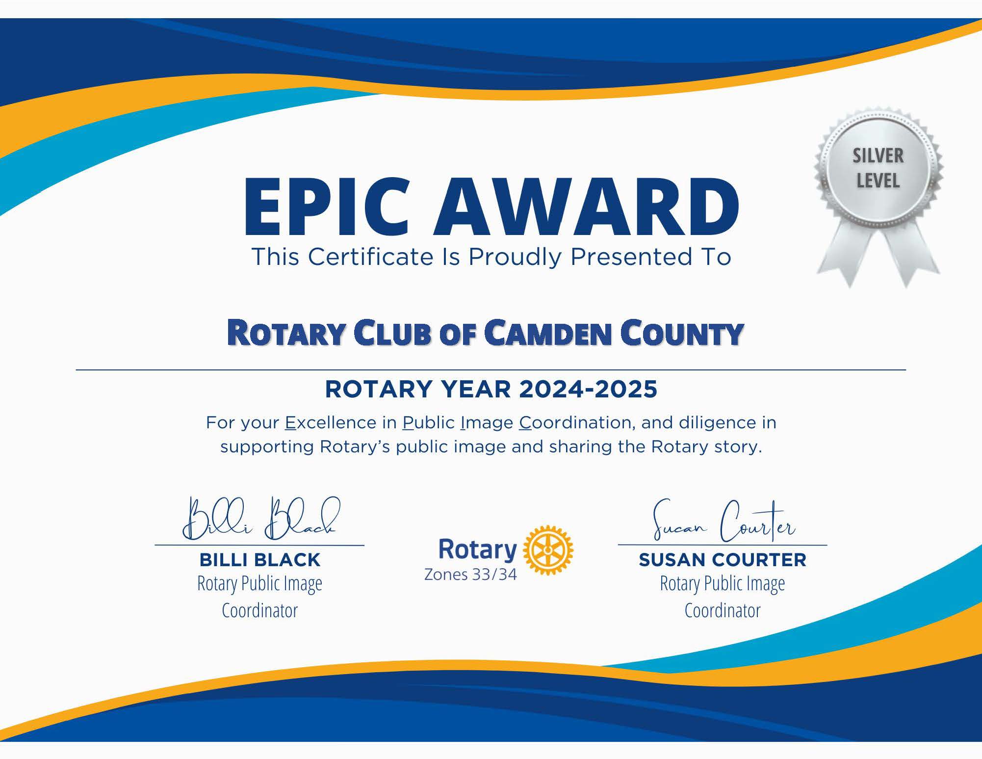 Epic Award for Camden County